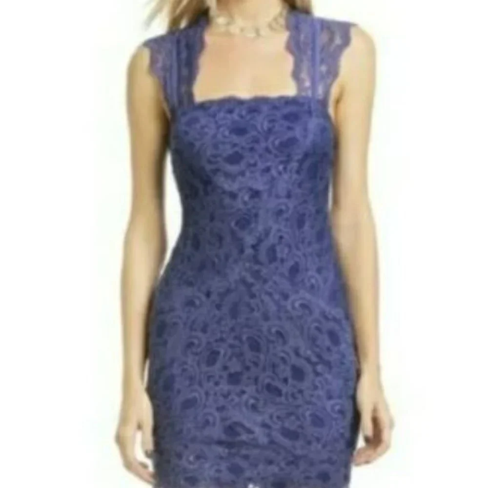 Nicole Miller Indigo Lace Cutout Back Women's Dress